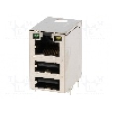 Conector RJ45 + USB A, {{Montare mecanica}}, BEL FUSE -  Conector RJ45 + USB A, {{Montare mecanica}}, BEL FUSE -