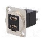 Conector {{Tip conector}}, colier (2 orificii), orificiu pentru şurub conic, pt. montare pe panou, CLIFF - CP30212M