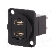 Conector {{Tip conector}}, colier (2 orificii), orificiu pentru şurub conic, pt. montare pe panou, CLIFF - CP30212MB