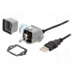 Conector {{Tip conector}}, colier (2 orificii), pt. montare pe panou, ENCITECH - 1310-0007-04