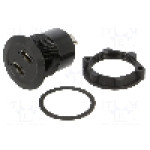Conector {{Tip conector}}, versiune USB 2.0, {{Orientare spaţiala}}, ONPOW - MICRO USB-03-BK