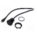 Conector {{Tip conector}}, versiune USB 2.0, {{Orientare spaţiala}}, ONPOW - MICRO USB-04-BK