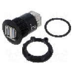 Conector {{Tip conector}}, versiune USB 2.0, {{Orientare spaţiala}}, ONPOW - USB-07-BK