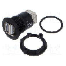 Conector {{Tip conector}}, versiune USB 2.0, {{Orientare spaţiala}}, ONPOW - USB-07-BK