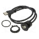 Conector {{Tip conector}}, versiune USB 2.0, {{Orientare spaţiala}}, ONPOW - USB-19-BK