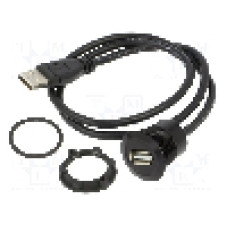 Conector {{Tip conector}}, versiune USB 2.0, {{Orientare spaţiala}}, ONPOW - USB-19-BK