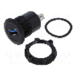 Conector {{Tip conector}}, versiune USB 3.0, {{Orientare spaţiala}}, ONPOW - USB-08-BK