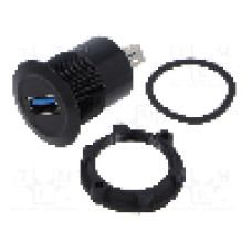 Conector {{Tip conector}}, versiune USB 3.0, {{Orientare spaţiala}}, ONPOW - USB-08-BK