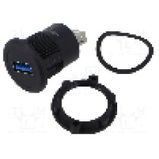 Conector {{Tip conector}}, versiune USB 3.0, {{Orientare spaţiala}}, ONPOW - USB-08C-BK