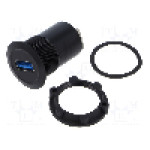 Conector {{Tip conector}}, versiune USB 3.0, {{Orientare spaţiala}}, ONPOW - USB-09-BK