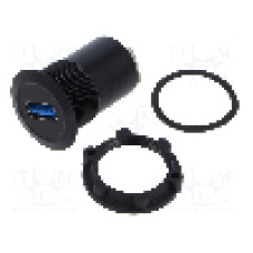 Conector {{Tip conector}}, versiune USB 3.0, {{Orientare spaţiala}}, ONPOW - USB-09-BK