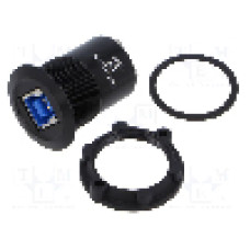 Conector {{Tip conector}}, versiune USB 3.0, {{Orientare spaţiala}}, ONPOW - USB-10-BK