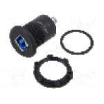 Conector {{Tip conector}}, versiune USB 3.0, {{Orientare spaţiala}}, ONPOW - USB-10C-BK