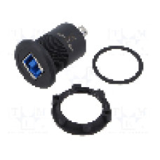 Conector {{Tip conector}}, versiune USB 3.0, {{Orientare spaţiala}}, ONPOW - USB-10C-BK