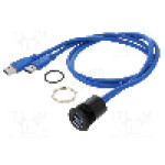 Conector {{Tip conector}}, versiune USB 3.0, {{Orientare spaţiala}}, ONPOW - USB-13-BK