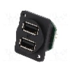 Conector USB A, inşurubare, orificiu pentru şurub cap plat, pt. montare pe panou, CLIFF - CP30100X