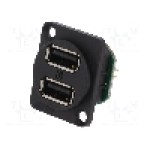Conector USB A, inşurubare, orificiu pentru şurub conic, pt. montare pe panou, CLIFF - CP30100