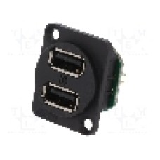Conector USB A, inşurubare, orificiu pentru şurub conic, pt. montare pe panou, CLIFF - CP30100