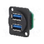 Conector USB A, inşurubare, orificiu pentru şurub conic, pt. montare pe panou, CLIFF - CP30105