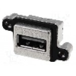 Conector USB A, inşurubare, pt. montare pe panou, AMPHENOL - MUSB-A111-M0