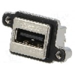 Conector USB A, inşurubare, pt. montare pe panou, AMPHENOL - MUSB-A511-N0 Conector USB A, inşurubare, pt. montare pe panou, AMPHENOL - MUSB-A511-N0