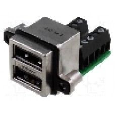 Conector USB A, inşurubare, pt. montare pe panou, AMPHENOL - MUSB-C411-30 Conector USB A, inşurubare, pt. montare pe panou, AMPHENOL - MUSB-C411-30