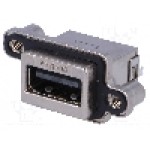 Conector USB A, inşurubare, pt. montare pe panou, AMPHENOL - MUSBR-A511-40