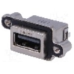 Conector USB A, inşurubare, pt. montare pe panou, AMPHENOL - MUSBR-A511-R0 Conector USB A, inşurubare, pt. montare pe panou, AMPHENOL - MUSBR-A511-R0