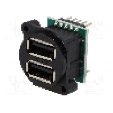 Conector USB A, inşurubare, pt. montare pe panou, CLIFF - CP30090