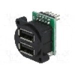 Conector USB A, inşurubare, pt. montare pe panou, CLIFF - CP30092