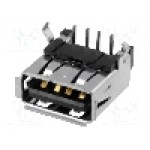 Conector USB A, pentru PCB, JST - UBA-4R-D14-4D Conector USB A, pentru PCB, JST - UBA-4R-D14-4D