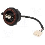 Conector USB A, piuliţa din spate, pt. montare pe panou, BULGIN - PX0843/A