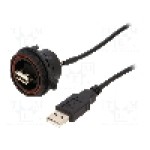 Conector USB A, piuliţa din spate, pt. montare pe panou, BULGIN - PX0844/A/0M50/A