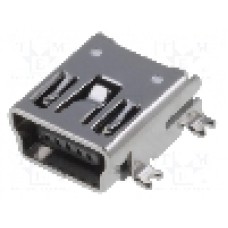 Conector USB B mini, {{Montare mecanica}}, ADAM TECH - MUSB-B5-S-RA-TSMT-CS1