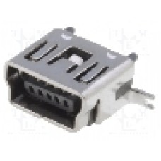 Conector USB B mini, {{Montare mecanica}}, ADAM TECH - MUSB-B5-S-VT-TSMT-1 Conector USB B mini, {{Montare mecanica}}, ADAM TECH - MUSB-B5-S-VT-TSMT-1