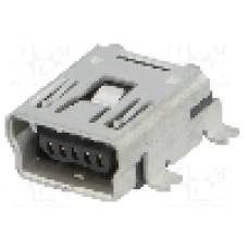 Conector USB B mini, {{Montare mecanica}}, CONNFLY - DS1104-BN0SR