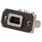 Conector USB B mini, inşurubare, pentru PCB, pt. montare pe panou, AMPHENOL - MUSB-B151-34