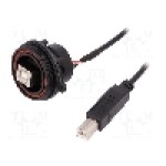 Conector USB B, piuliţa din spate, pt. montare pe panou, BULGIN - PX0844/B/0M50/B
