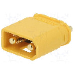 Conector alimentare DC, 0,6kV, 2 pini, seria XT30, {{Dimensiune pin}}. AMASS - XT30AW-M