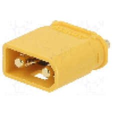 Conector alimentare DC, 0,6kV, 2 pini, seria XT30, {{Dimensiune pin}}. AMASS - XT30AW-M