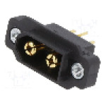 Conector alimentare DC, 0,6kV, 3 (2+1) pini, seria XT60, {{Dimensiune pin}}. AMASS - XT60IE-M
