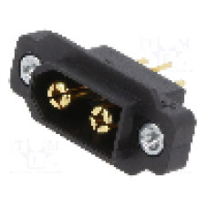 Conector alimentare DC, 0,6kV, 3 (2+1) pini, seria XT60, {{Dimensiune pin}}. AMASS - XT60IE-M