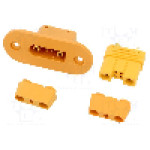 Conector alimentare DC, 400V, 6 pini, seria XT90, {{Dimensiune pin}}. {{Producator}} - EST PANEL 80/120A M+F