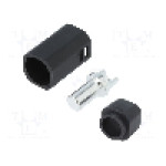 Conector alimentare DC, 500V, 1 pini, seria AS250, {{Dimensiune pin}}. AMASS - AS250M BLACK