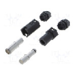 Conector alimentare DC, 500V, 1 pini, seria QS, {{Dimensiune pin}}. DONGGUAN QS ELECTRONIC TECH CO.,LTD - QS10H-F+M BLACK