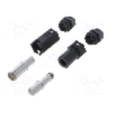 Conector alimentare DC, 500V, 1 pini, seria QS, {{Dimensiune pin}}. DONGGUAN QS ELECTRONIC TECH CO.,LTD - QS10H-F+M BLACK