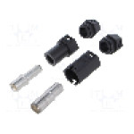 Conector alimentare DC, 500V, 1 pini, seria QS, {{Dimensiune pin}}. DONGGUAN QS ELECTRONIC TECH CO.,LTD - QS12H-F+M BLACK