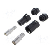 Conector alimentare DC, 500V, 1 pini, seria QS, {{Dimensiune pin}}. DONGGUAN QS ELECTRONIC TECH CO.,LTD - QS12H-F+M BLACK