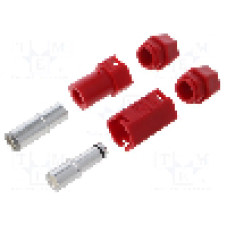 Conector alimentare DC, 500V, 1 pini, seria QS, {{Dimensiune pin}}. DONGGUAN QS ELECTRONIC TECH CO.,LTD - QS12H-F+M RED