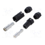 Conector alimentare DC, 500V, 1 pini, seria QS, {{Dimensiune pin}}. DONGGUAN QS ELECTRONIC TECH CO.,LTD - QS6H-F+M BLACK